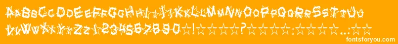 StarDustCondensed-Schriftart – Weiße Schriften auf orangefarbenem Hintergrund
