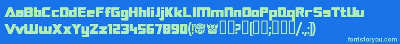 TransroboticsBold Font – Green Fonts on Blue Background