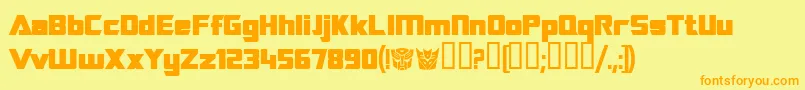 TransroboticsBold Font – Orange Fonts on Yellow Background