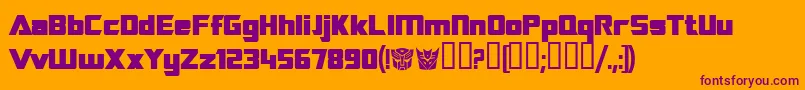 TransroboticsBold Font – Purple Fonts on Orange Background