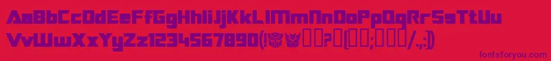 TransroboticsBold Font – Purple Fonts on Red Background