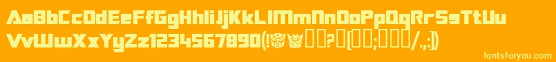 TransroboticsBold Font – Yellow Fonts on Orange Background