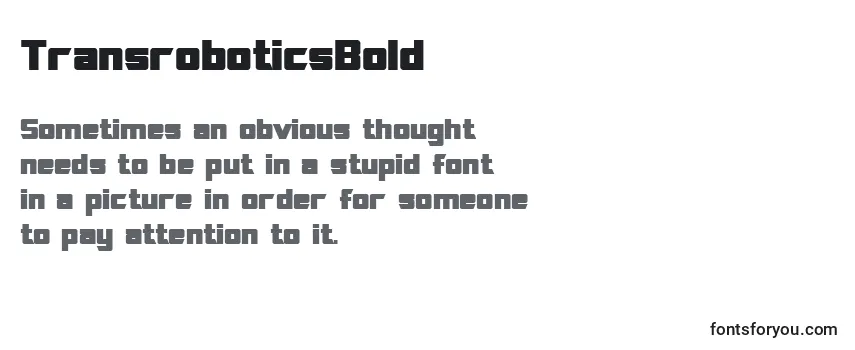 Review of the TransroboticsBold Font