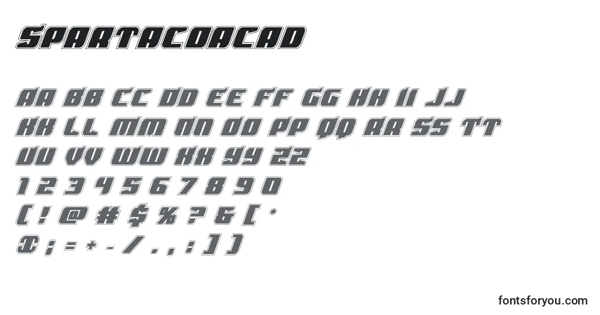 Schriftart Spartacoacad – Alphabet, Zahlen, spezielle Symbole
