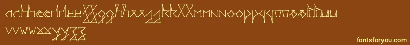 PointР•Point Font – Yellow Fonts on Brown Background