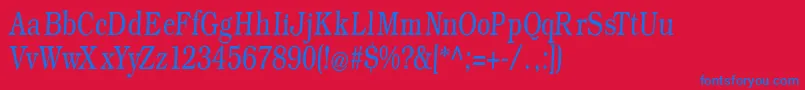 Weekdaysromanslant Font – Blue Fonts on Red Background