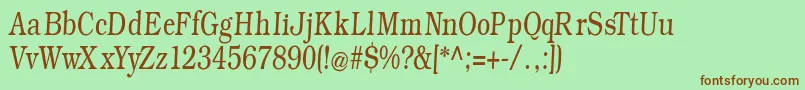 Шрифт Weekdaysromanslant – коричневые шрифты на зелёном фоне