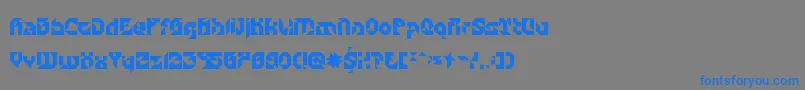 フォントParticulatorIi – 灰色の背景に青い文字