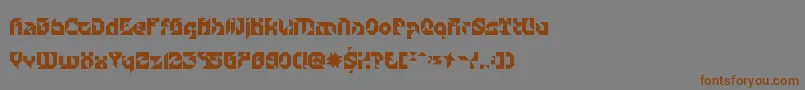 フォントParticulatorIi – 茶色の文字が灰色の背景にあります。