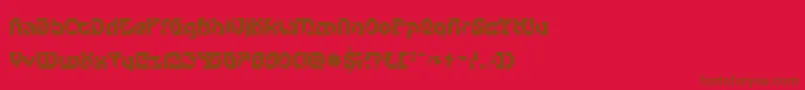 フォントParticulatorIi – 赤い背景に茶色の文字