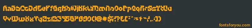 フォントParticulatorIi – 黒い背景にオレンジの文字