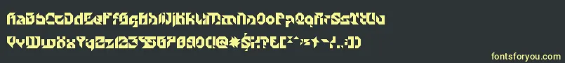 フォントParticulatorIi – 黒い背景に黄色の文字