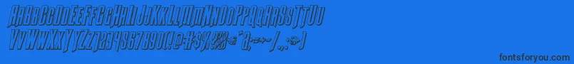 Butchsundance3Dital Font – Black Fonts on Blue Background