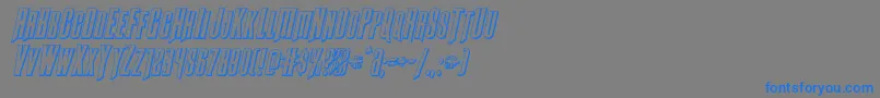 Butchsundance3Dital-Schriftart – Blaue Schriften auf grauem Hintergrund