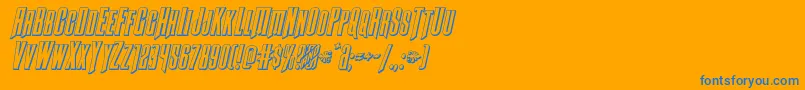 Butchsundance3Dital Font – Blue Fonts on Orange Background