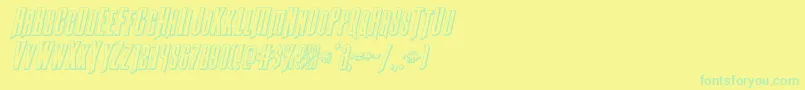 Butchsundance3Dital Font – Green Fonts on Yellow Background