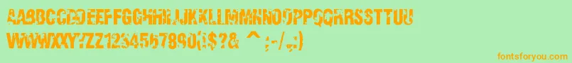 Шрифт VivaAllende – оранжевые шрифты на зелёном фоне