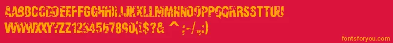 Шрифт VivaAllende – оранжевые шрифты на красном фоне