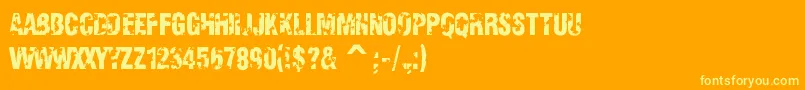 Saiba mais sobre a fonte VivaAllende Fonte VivaAllende – fontes amarelas em um fundo laranja