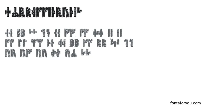 A fonte Hyrrokkinrunic – alfabeto, números, caracteres especiais