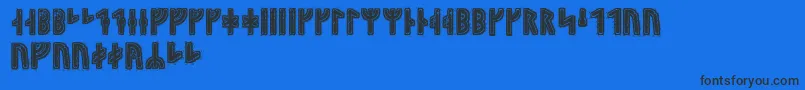 Hyrrokkinrunic Font – Black Fonts on Blue Background