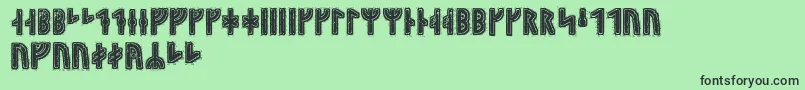 Hyrrokkinrunic Font – Black Fonts on Green Background
