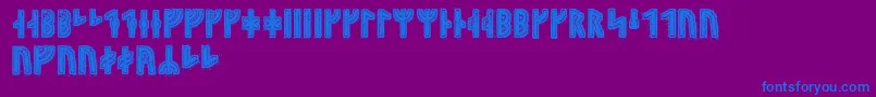 Hyrrokkinrunic Font – Blue Fonts on Purple Background