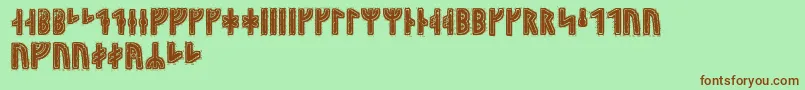 Hyrrokkinrunic Font – Brown Fonts on Green Background