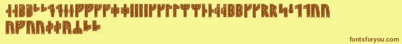 Hyrrokkinrunic Font – Brown Fonts on Yellow Background