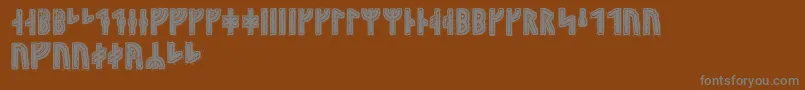 Hyrrokkinrunic Font – Gray Fonts on Brown Background
