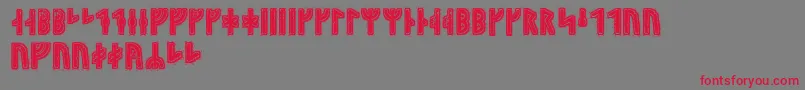 Hyrrokkinrunic Font – Red Fonts on Gray Background