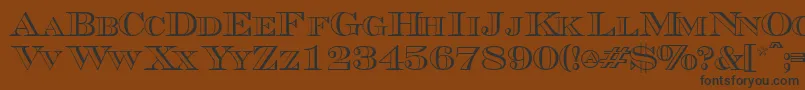 Triboutlinescapsssk Font – Black Fonts on Brown Background