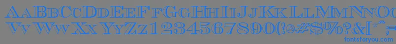 Triboutlinescapsssk-Schriftart – Blaue Schriften auf grauem Hintergrund