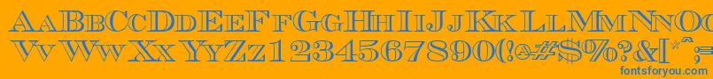 Triboutlinescapsssk-fontti – siniset fontit oranssilla taustalla