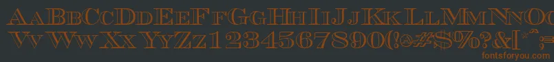 Triboutlinescapsssk Font – Brown Fonts on Black Background