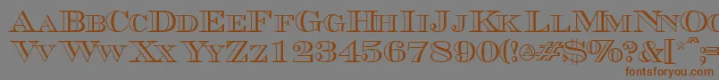 Triboutlinescapsssk Font – Brown Fonts on Gray Background