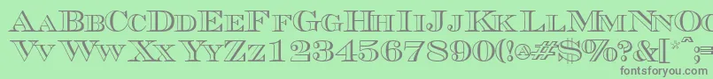 Triboutlinescapsssk-Schriftart – Graue Schriften auf grünem Hintergrund