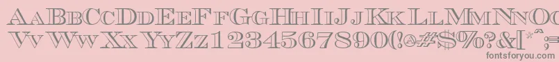 Triboutlinescapsssk Font – Gray Fonts on Pink Background