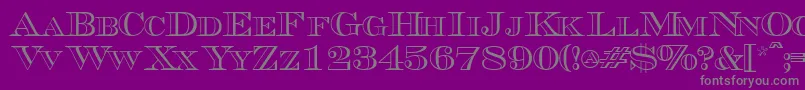 Triboutlinescapsssk Font – Gray Fonts on Purple Background