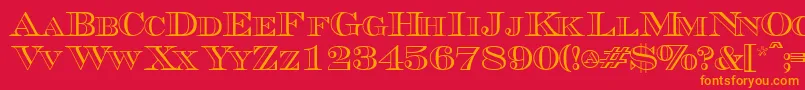 Triboutlinescapsssk Font – Orange Fonts on Red Background