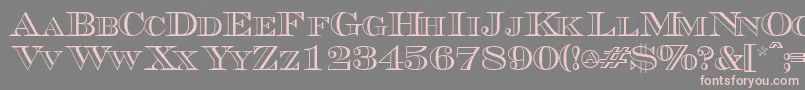 Triboutlinescapsssk Font – Pink Fonts on Gray Background
