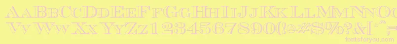 Triboutlinescapsssk-Schriftart – Rosa Schriften auf gelbem Hintergrund