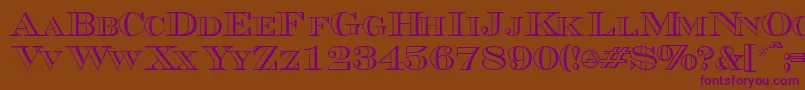Triboutlinescapsssk-Schriftart – Violette Schriften auf braunem Hintergrund