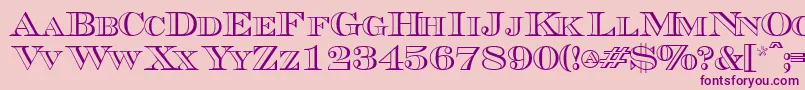 Triboutlinescapsssk Font – Purple Fonts on Pink Background