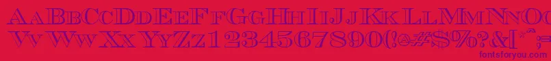 Шрифт Triboutlinescapsssk – фиолетовые шрифты на красном фоне