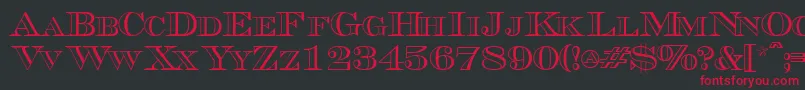 Triboutlinescapsssk Font – Red Fonts on Black Background
