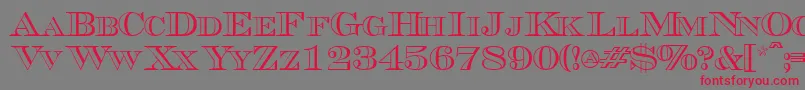 Triboutlinescapsssk Font – Red Fonts on Gray Background