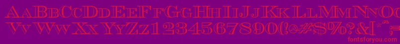 Triboutlinescapsssk Font – Red Fonts on Purple Background