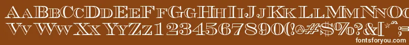 Triboutlinescapsssk Font – White Fonts on Brown Background