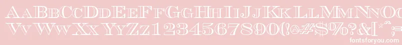 Fonte Triboutlinescapsssk – fontes brancas em um fundo rosa
